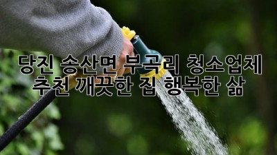 당진 송산면 부곡리 청소업체 추천: 깨끗한 집, 행복한 삶